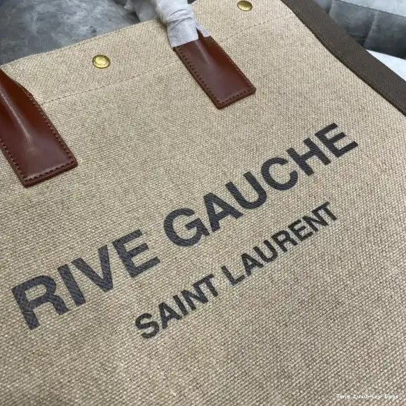 Tony Luxuries IN YSL AND RIVE COTTON SHOPPING N GAUCHE BAG S LINEN 0528